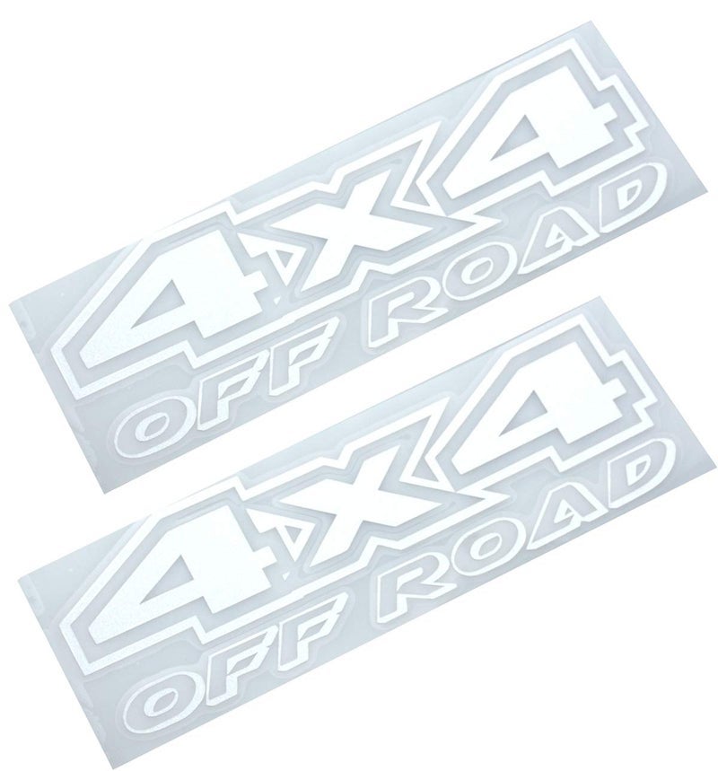 EmbRoom 2pcs 4x4 Offroad Decals, Brushed Print Effect Black Vinyl Replacement Stickers for F150 GMC Sierra Chevy 1500 2500 Chevrolet Silverado (White) - Image 1